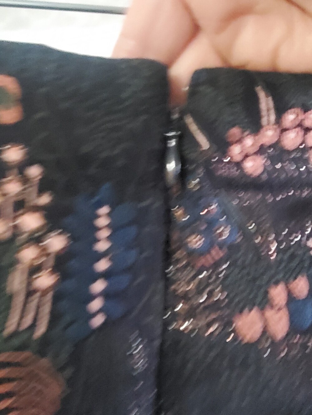 ANN TAYLOR MINI FLORAL SKIRT. 12. NAVY PINK.TABESTRY LOOK - Picture 4 of 9
